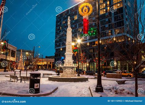 City Park Decorated for Christmas in Grand Rapids Michigan Editorial ...