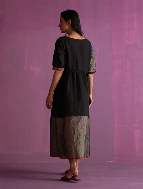 Kiri Signature Linen Dress - Black – Manan