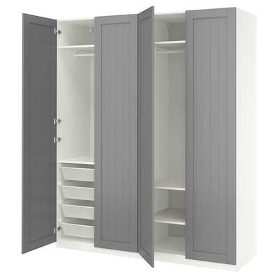 PAX / GULLABERG wardrobe combination, white/grey, 200x60x236 cm (783 ...