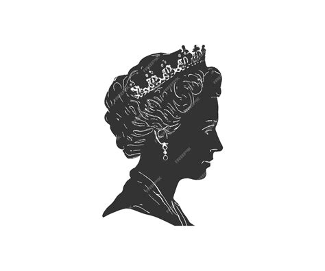 Premium Vector | Black silhouette of queen elizabeth vector illustration desing