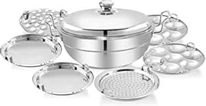 AXANIO Stainless Steel idli maker Multi Kadai idly Steamer dhokla ...