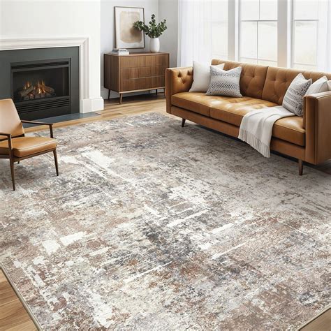 Area Rug Living Room Rugs: 5x7 Washable Large Abstract Modern Soft ...