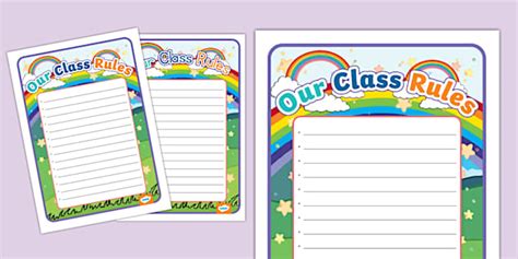 Rainbow Our Class Rules Display Poster