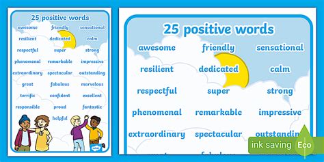 25 Positive Words Display Poster | Twinkl | Positivity | KS1