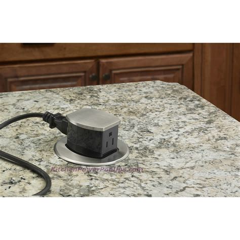 Hubbell RCT200ALU Waterproof Dual Sided Pop Up Counter Outlet Aluminum ...