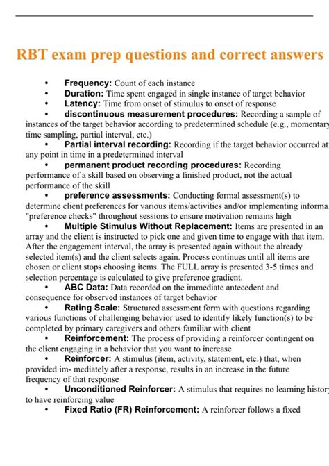 RBT PRACTICE EXAM 2024 | QUESTIONS WITH CORRECT ANSWERS GRADED A+ PASS ...