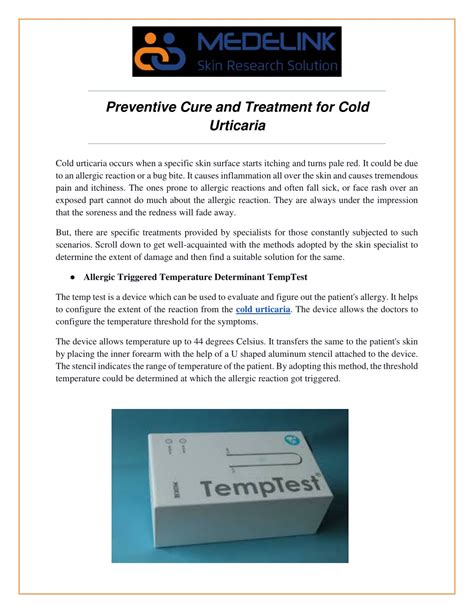 PPT - Preventive Cure and Treatment for Cold Urticaria PowerPoint Presentation - ID:11662745