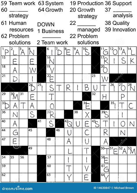 Business Plan Idea Solutions Crossword Puzzle Stock Vector ...