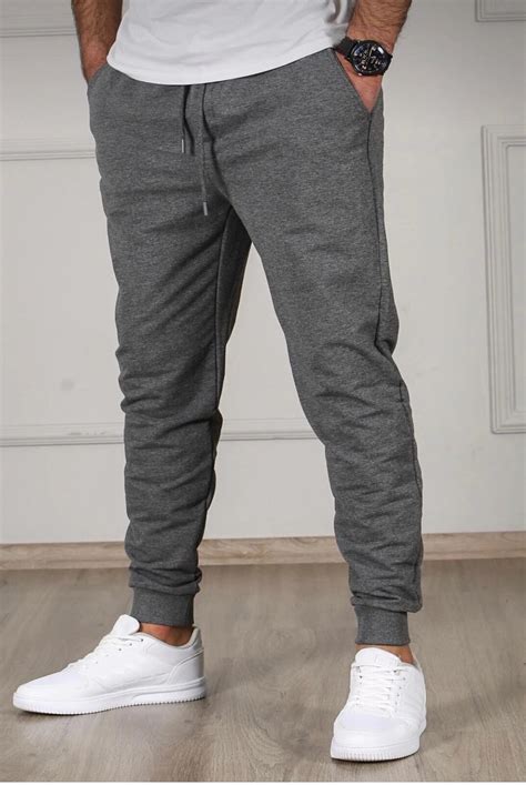 Men's Anthracite Slim Fit Jogger Sweatpants – Grandado
