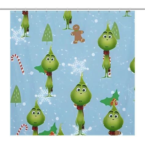 Christmas Grinch Cute children's shower curtain washable waterproof ...