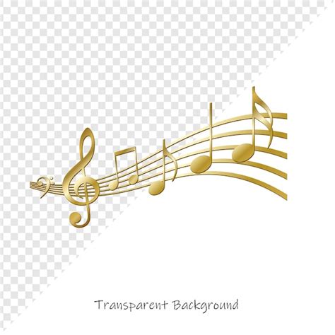 Golden music notes flow | Premium PSD