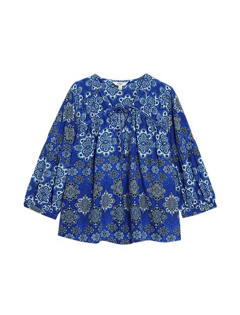 Buy Pure Cotton Printed V-Neck Blouse at Marks & Spencer