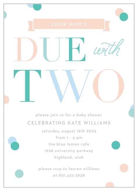 Twin Baby Shower Invitations Templates