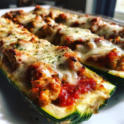 Crispy Chicken Parmesan Stuffed Zucchini Boats in 30 Minutes - Wilingga ...