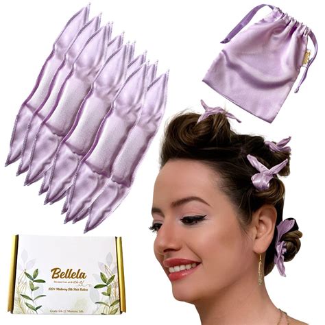 Amazon.com: Silk Heatless Hair Curler -10 Pc Mulberry Silk Hair Rollers ...