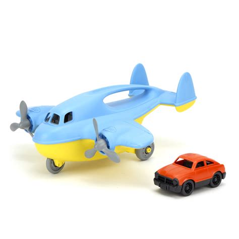 Buy Green Toys Blue Cargo Plane, Toddler Play Vehicle Includes Mini Car ...