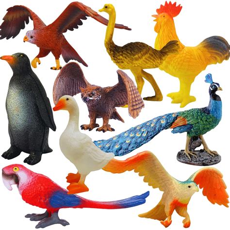 Buy Mallexo Big Size Jungle Birds Animal Toys for Kids | 10 PCs Forest ...