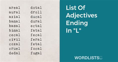 List Of Adjectives That Start With "L"