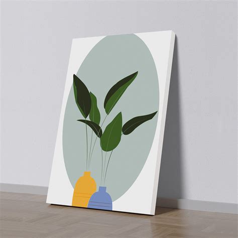 Tranquil Green Plant Vase Art Canvas Wall Painting – Nestroots