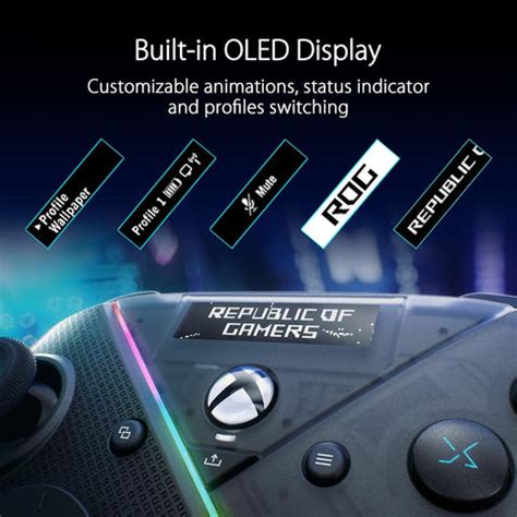ASUS ROG Raikiri Pro OLED Display, tri-Mode connectivity, remappable ...