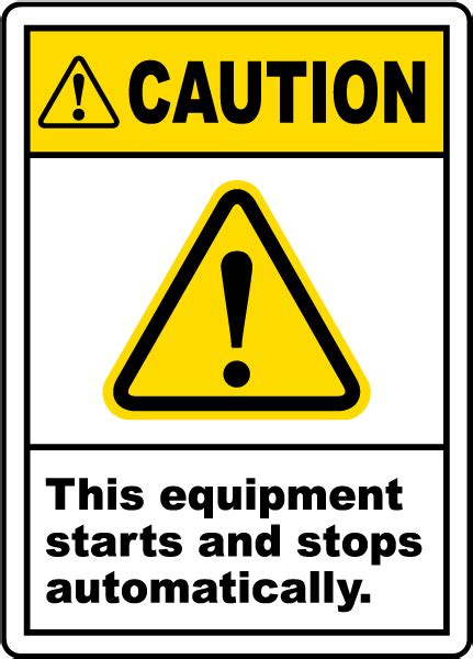 Image result for Machine Guarding Sticker Equipment Starts Automatically