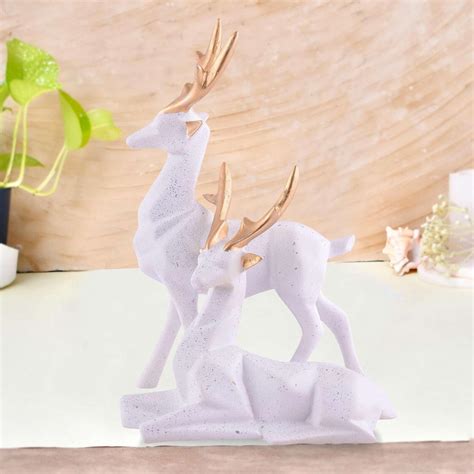 Buy Daily Buyers Resin Deer Head Showpiece Animal Figurine for Table ...