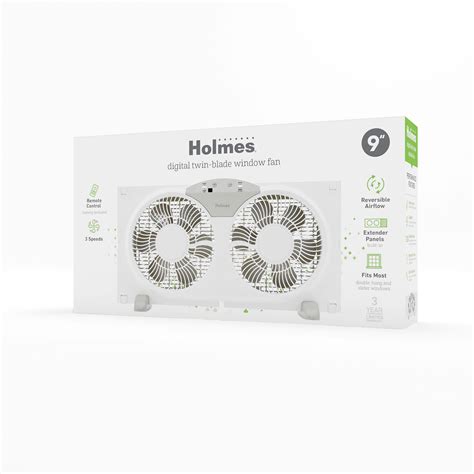 Window Fans: 9'' Twin Blade Digital Window Fan | Holmes Fans