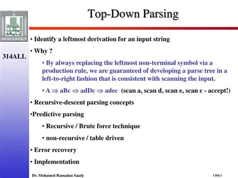 Image result for Top-Down Parsing Tree Example