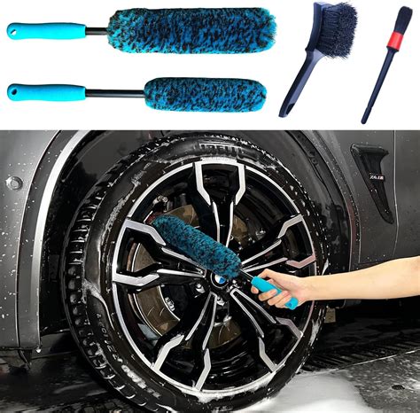 Amazon.com: BYTTME Professional 4 Pack Long Handle Wheel Brush Kit for Cleaning and Tire - 2X ...