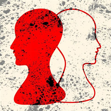 BPD Simple concept. Minimalistic Icon of human head with bipolar ...