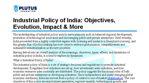 Industrial Policy of India: Evolution, Objectives & Impact Analysis ...