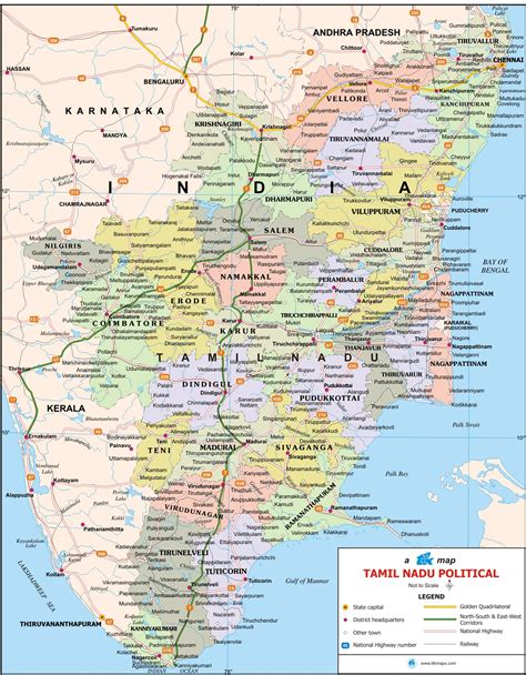 Tamil Nadu South India Map