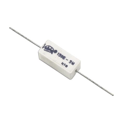 150 Ohm (Ω) 5 Watt Fusible Ceramic Cement Power Resistor Pack of 5pcs ...