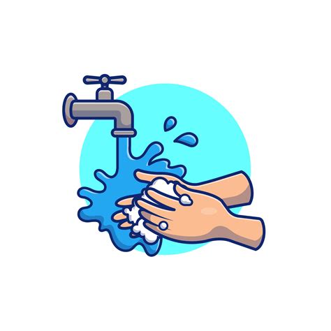 Washing Hand Cartoon Vector Icon Illustration. People Medical Icon ...