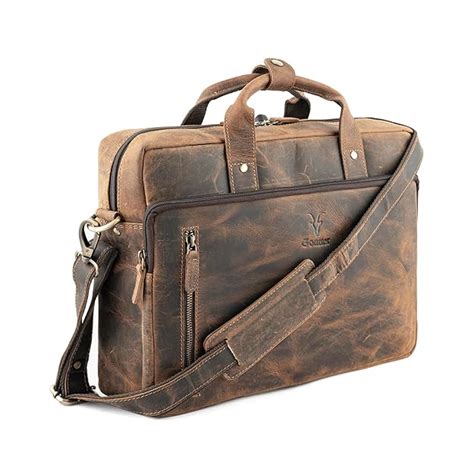 Goatter Genuine Leather Multi Pockets Office Laptop Messenger Bag For ...
