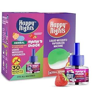 Happy Nights Strawberry Mosquito Repellent Eucalyptus Oil Based Liquid ...
