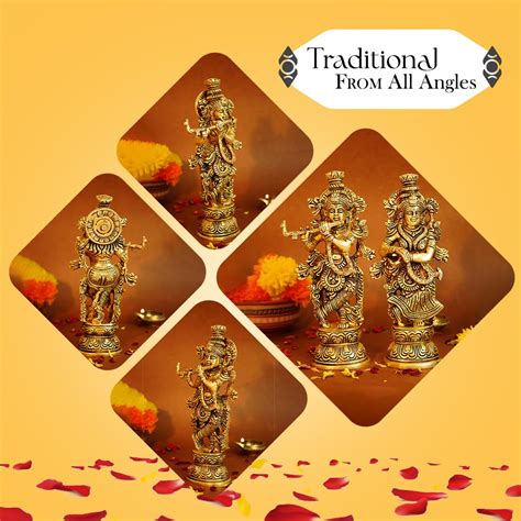 Ekhasa 100% Pure Brass Radha Krishna Murti (Heavy Weight 2Kg Each, Big ...