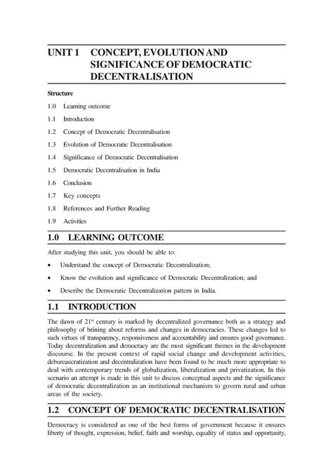 Democratic Decentralisation - 1 INTRODUCTION The dawn of 21st century ...