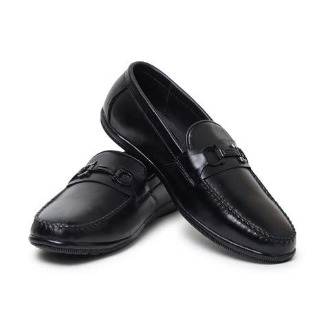 Blaze Horsebit Loafers – Black Plain Genuine Leather Men’s Shoes ...