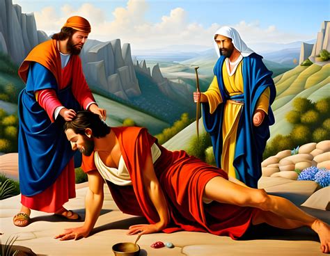 The Good Samaritan - photo realistic painting depicts the parable of ...