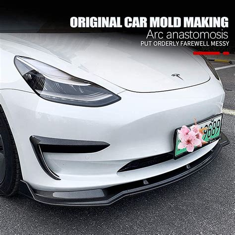 SPEEDPARK for Tesla Model 3 Front Bumper Lip Kit Car Glossy Mods ...