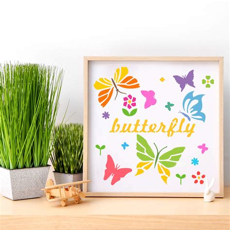 25 Pieces Butterfly Stencils Spring Stencils Templates Reusable Plastic ...