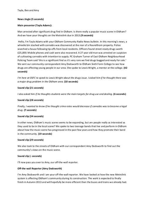 Image result for Example of News Report Script