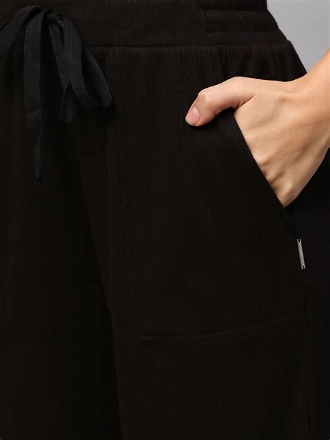 Buy Now Chemistry Mid Waisted Ribbed Lycra Wide Leg Lounge Pants