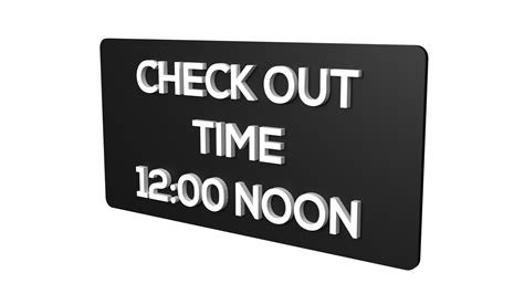 Check Out Time 12 Noon sign | Check Out Time 12 Noon Signage | Check ...
