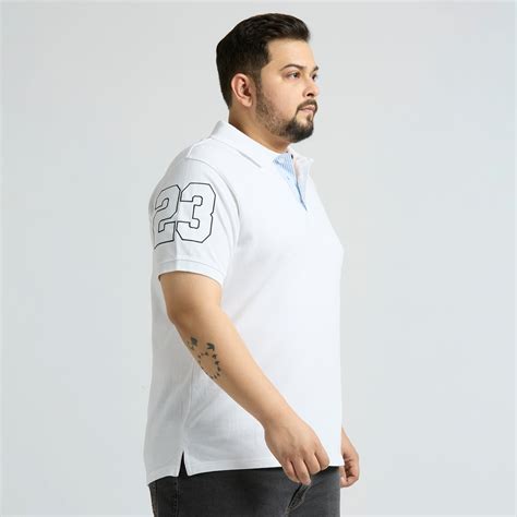 Plus Size Polo T-Shirt | 4XL-10XL | 100% Cotton | White – Sizeupp