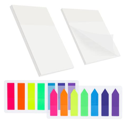 Buy Transparent Sticky Notes Clear Tabs - Fowecelt Clear Sticky Notes ...