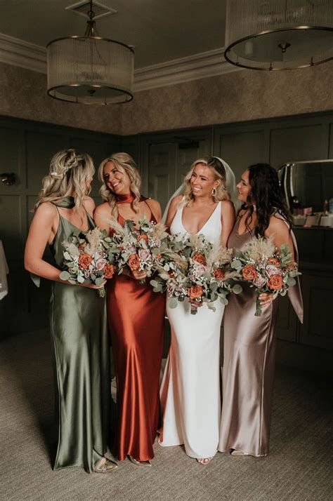 Mix together styles in Olive Green, Burnt Orange and Mink satin for ...