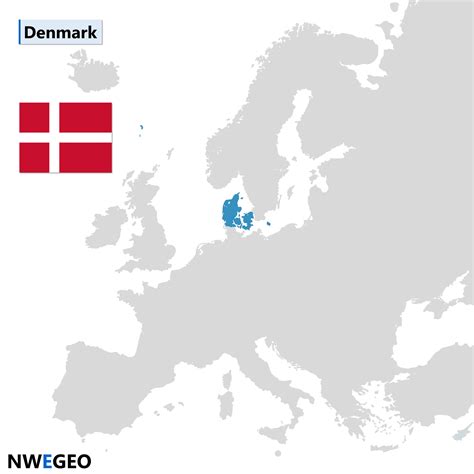 Denmark map: location in Europe & flag - NWEGEO