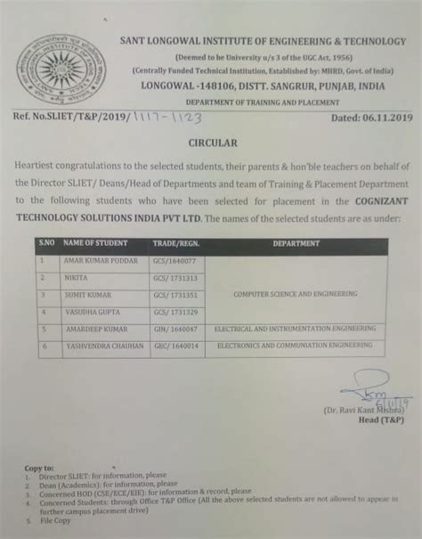 Training & Placement | Notices